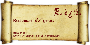 Reizman Ágnes névjegykártya